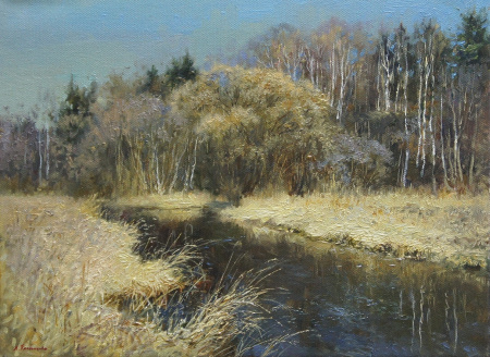 Весенняя речка, живопись
