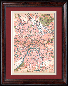 План города Москвы 1909 года. Старинная карта с путями сообщения План города Москвы 1909 года. Старинная карта с путями сообщения