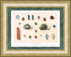 Драгоценные камни с огранкой, литография 19 века