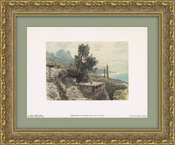 Близ Ай-Петри в Крыму. Антикварная литография