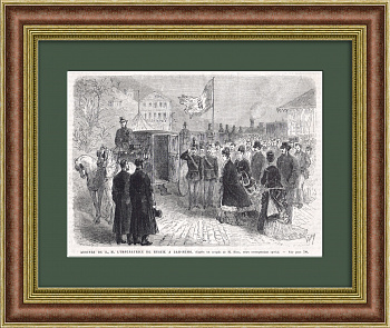 Прибытие русской императрицы Марии Александровны в Сан-Ремо. Гравюра, 1874 г.