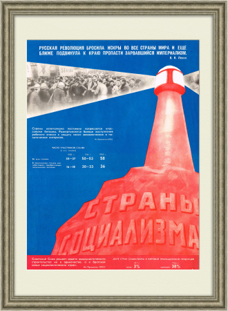 Страны социализма живут и процветают! Плакат в раме