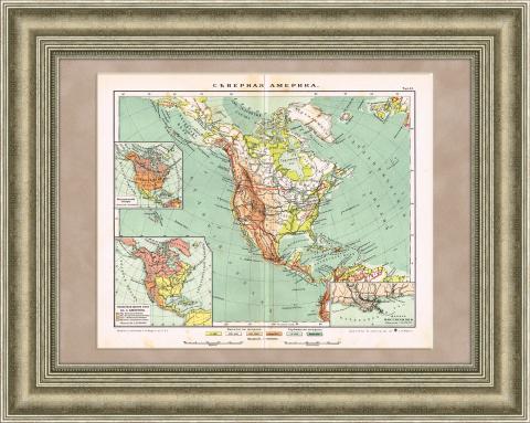 Северная Америка, старинная карта