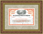 Сертификат на 100 акций Американской Табачной компании