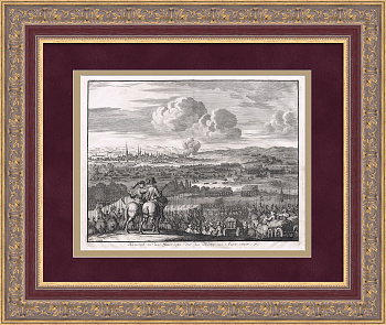 Взятие Камбре герцогом Анжуйским в 1581 году. Уникальная, старинная гравюра 17 века