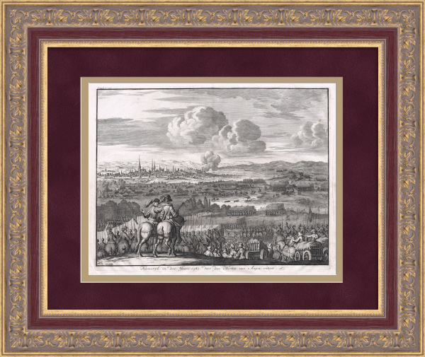 Взятие Камбре герцогом Анжуйским в 1581 году. Уникальная, старинная гравюра 17 века