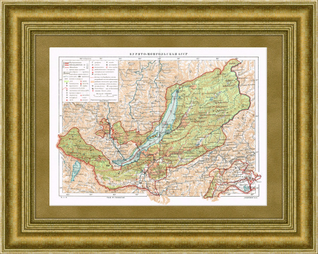 Бурятская АССР, карта 1927 г., в раме