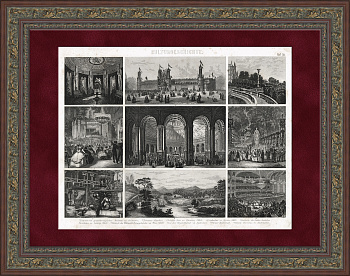 Фестивали, выставки, спорт и маскарады Западной Европы. Антикварная гравюра Фестивали, выставки, спорт и маскарады Западной Европы. Антикварная гравюра