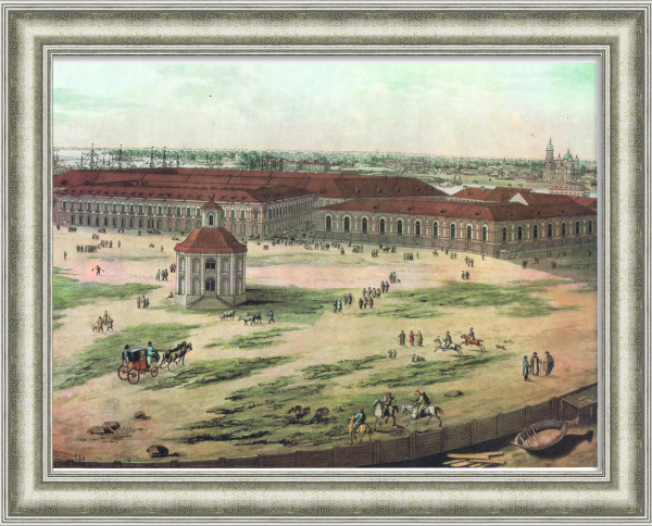 Вблизи Гостинного двора на Васильевском острове. Репродукция Тозелли, лист7