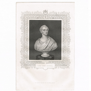 Бюст  лорда Джона Рассела, гравюра из серии "Крымская война"