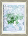 Эксплуатация казенных лесов Европейской России. Старинная карта