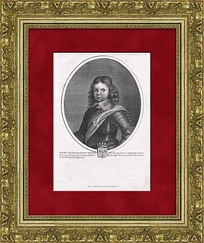 Генрих де Бурбон, герцог де Конде (пэр Франции) в детстве, оригинальная гравюра 1653 г.