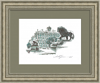 Зимний дворец в Санкт-Петербурге. Авторский эстамп