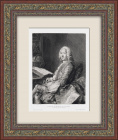 Портрет королевского секретаря Дюваля де Л'Эпине, с картины Мориса де Латура. Старинный офорт