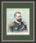 Русский адмирал, командующий Черноморским флотом Скрыдлов Н.И. Старинная литография