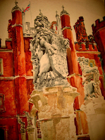 Лондон, Хэмптон-корт.  Авторская, современная графика
