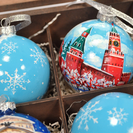 новогодний набор "виды москвы". авторская работа художника