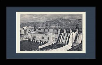 Усть-Каменогорская ГЭС, Казахстан. Редкая, тиражная иллюстрация