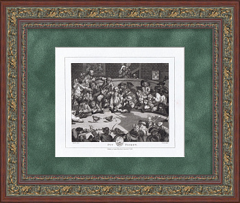 Петушиные бои - королевский спорт. Уникальная гравюра по У. Хогарту