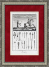 Виды оружия - мечи, рапиры, сабли, арбалет. Гравюра 18 века, Дидро