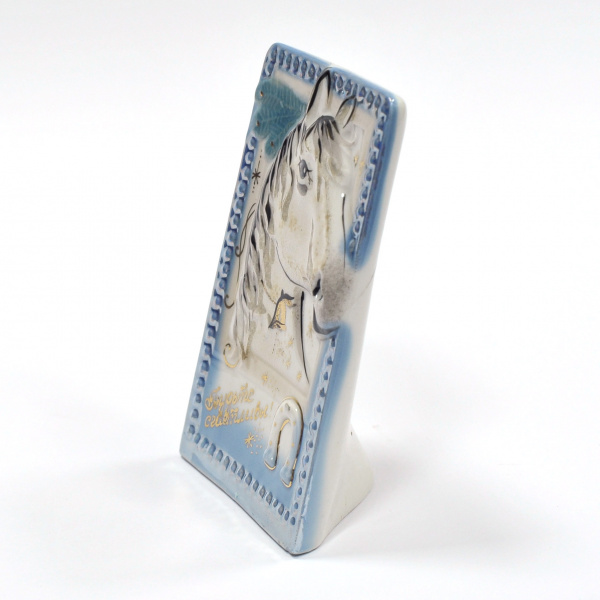 год лошади: будьте счастливы! винтажная настольная плакетка