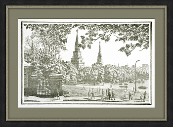 Вид на Кремль от дома Пашкова. Авторская литография в раме Вид на Кремль от дома Пашкова. Авторская литография в раме