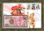 Гана: купюра, конверт, марки со спец. гашением. Коллекционный выпуск