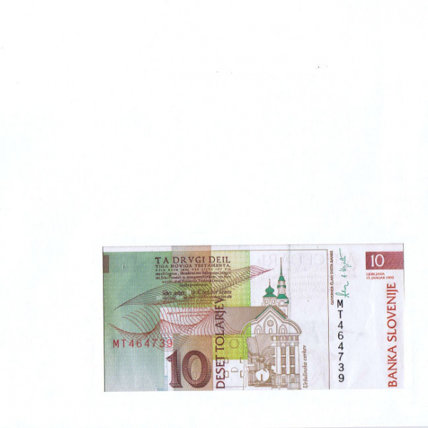 словения: купюра, конверт, марки со спец. гашением. коллекционный выпуск