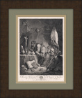 Искушение святого Антония. Редкая гравюра 1735 года с картины Д. Тенирса младшего