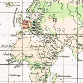 Бумажная промышленность Европы и мира, старинная карта в раме, 1927 г.