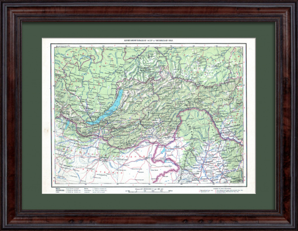 Бурят-Монгольская АССР, озеро Байкал. Старинная советская карта Бурят-Монгольская АССР, озеро Байкал. Старинная советская карта