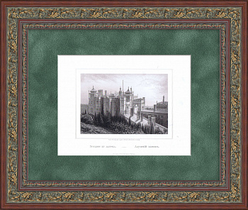 Воронцовский дворец в Алупке, Крым. Старинная гравюра Воронцовский дворец в Алупке, Крым. Старинная гравюра