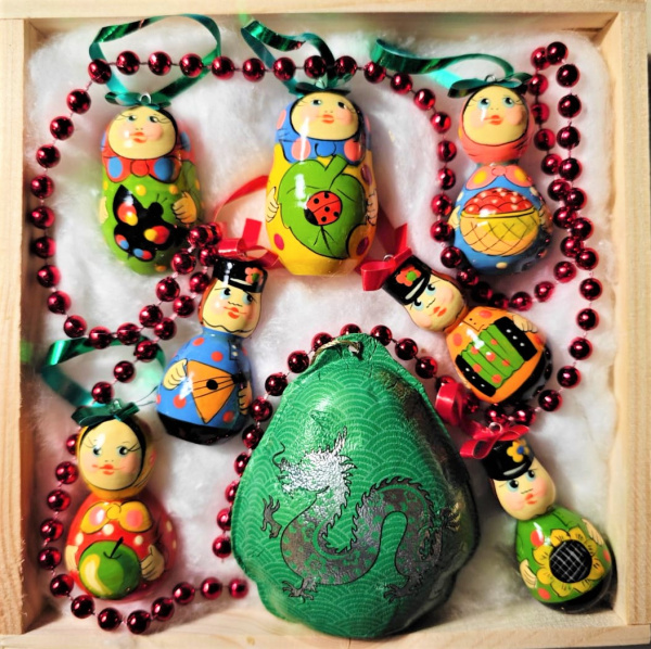 Елочные игрушки в русском стиле подарки на Новый год 2024 елочные игрушки в русском стиле