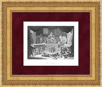 Лотерея, аллегория удачи. Уникальная гравюра по У. Хогарту