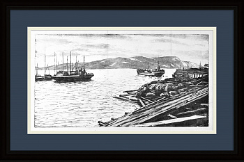 К родным берегам, Карелия. Старинная, авторская гравюра