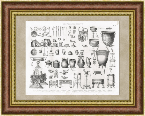 Кулинария, украшения, мебель и быт Европы. Антикварная гравюра Кулинария, украшения, мебель и быт Европы. Антикварная гравюра