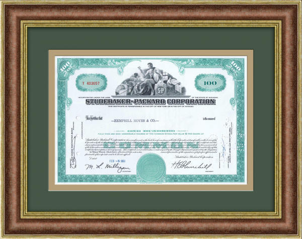 Акция автомобильной компании Studebaker-Packard Corporation 1961 года
