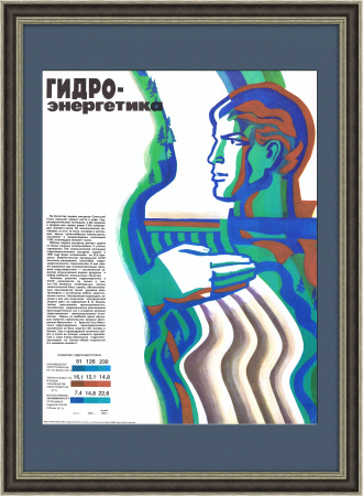 Гидроэнергетика СССР. Большой плакат в раме