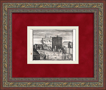 Посольский двор на Китай-городе, Москва. Уникальная гравюра на меди 17 века Посольский двор на Китай-городе, Москва. Уникальная гравюра на меди 17 века