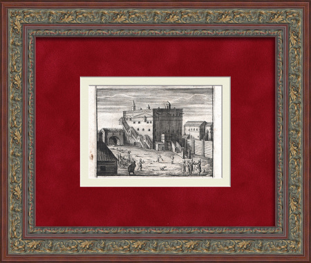 Посольский двор на Китай-городе, Москва. Уникальная гравюра на меди 17 века