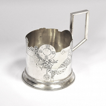 Серебряный подстаканник в стиле модерн. Российская империя Серебряный подстаканник в стиле модерн. Российская империя