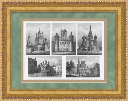 Московские храмы. Старинная гравюра 19 века