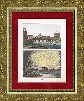 Праздничный салют в Замке Святого Ангела, Рим 1827 год Праздничный салют в Замке Святого Ангела, Рим 1827 год