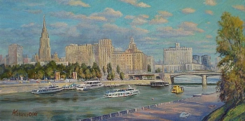 Москва. Бородинский мост. Авторская живопись