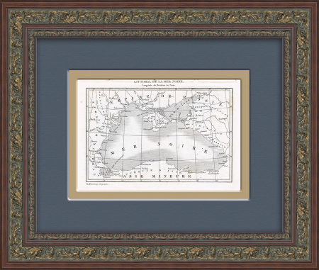 Черное море и прилегающие территории на карте 1840 года