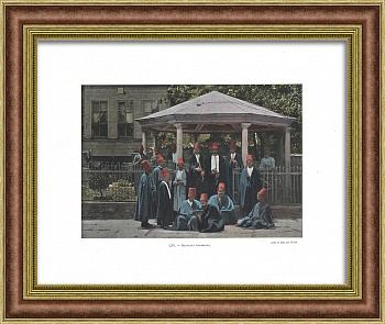 Кружащиеся дервиши Турции. Старинная, редкая фототипия