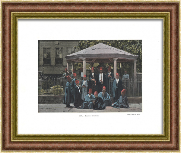 Кружащиеся дервиши Турции. Старинная, редкая фототипия