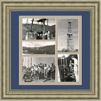 Нефтедобыча в Баку, панно с архивными фото, 1960 г.