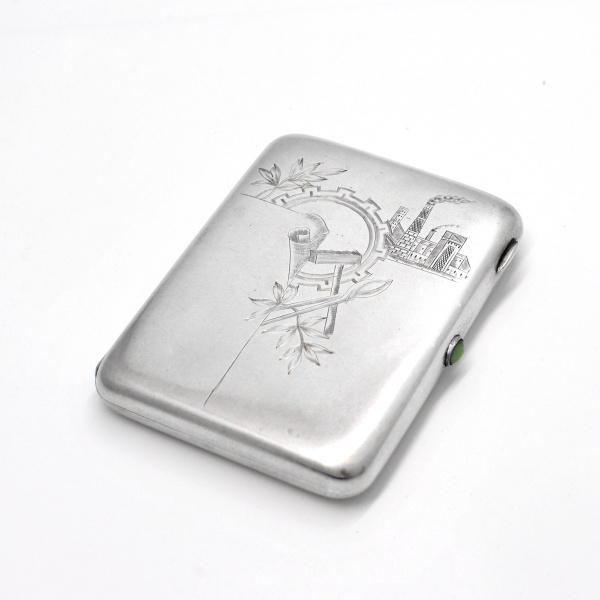 Индустриализация в СССР. Уникальный, старинный портсигар Индустриализация в СССР. Уникальный, старинный портсигар