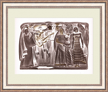 Дружба народов - эту песню запевает молодежь, авторская литография